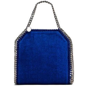 STELLA MCCARTNEY - Mini Linen Falabella Tote Bag - Royal blue